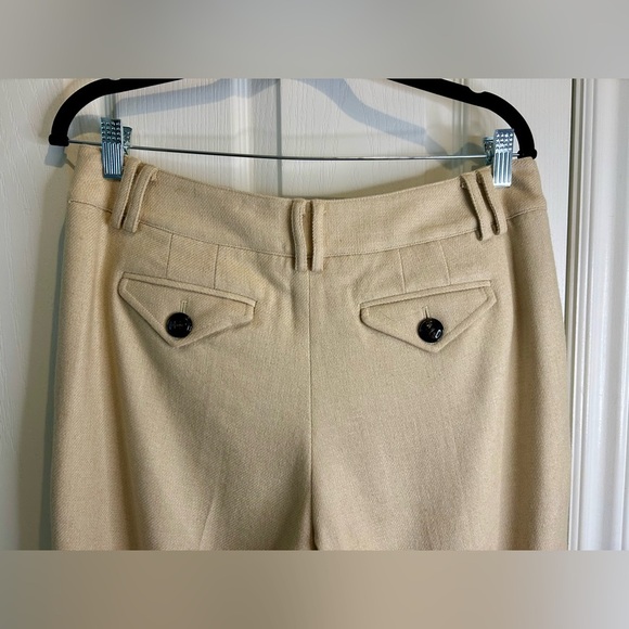 🤩”Talbots” Stylish Wool Blend Tan Wide-Leg Cuffed Pants w/ Pockets Size 10 💛 - Picture 6 of 15